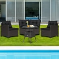 thumbnail image 2 of Costway 5 Piece Pe Rattan Outdoor Patio Bar Set, Brown/Black, 2 of 11