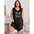 thumbnail image 4 of 3 Pack Nightgowns for Women Plus Size Sleeveless Print Nightshirts Crew Neck Sleepshirt Soft Sleepwear 1X-5X, 4 of 6
