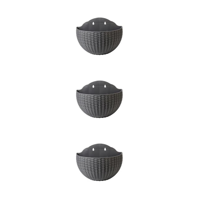 mmirethe Wall Plastic Pot With Drainage And Stylish And Durable Widely Used Flower Pot Grey 3Set