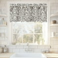 thumbnail image 2 of DriftAway Julia Watercolor Blooming Flower Floral Lined Thermal Insulated Window Curtain Valance Rod Pocket 52 Inch by 18 Inch Plus 2 Inch Header Linen Blend Gray 1 Pack, 2 of 8