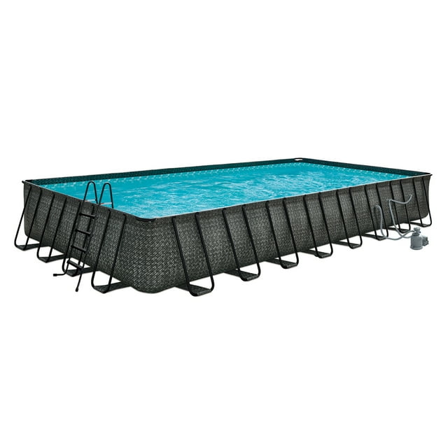 Funsicle Piscine Rectangulaire hors Terre d'Extérieur Oasis 32 Pieds x 16 Pieds x 52 Pouces