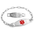 thumbnail image 1 of MedicEngraved Stainless Steel Custom Medical Alert Bracelet - 4mm Paperclip Link, 1 of 7