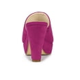 thumbnail image 2 of BLISSFUL STEP Women's Shoes Chunky Platform Open Toe Slides Block Heel Sandals Hot Pink 6, 2 of 7