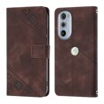 thumbnail image 2 of Compatible avec Motorola Moto Edge 30 Pro Classic Étui en Cuir PU Gaufré avec Porte-Cartes, Housse Antichoc, 2 of 5