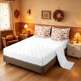 thumbnail image 4 of Homewish HFarm Truck Pumpkin Twin Bedding, Autumn Maple Leaf Bedding Comforter Set, White Orange, Reversible 7pcs, 4 of 7