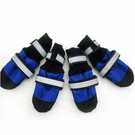 GASTROPOD 4Pcs Dog Shoes Non-Slip Sole Dog Boots Comfortable Waterproof Dog Boots for Winter 7x6cm Blue