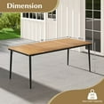 thumbnail image 3 of Spaco 79" Acacia Wood Outdoor Dining Table for 8 with 1.9" Umbrella Hole, Furniture Conversation Sets, Coffee Table for Garden, Poolside, Backyard, 3 of 7