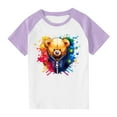 thumbnail image 1 of RXIRUCGD 2025 Vêtements d'Été pour Enfants Tout-Petits Garçons Filles Mode Mignon Col Rond Imprimé Manches Courtes Haut, 1 of 7