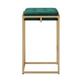 thumbnail image 6 of Weston Home Oddie Gold Finish Velvet Button Tufted Counter Stools, Dark Green (Set of 2), 6 of 10