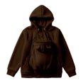 thumbnail image 5 of FAVIPT Womens Maternity Hooded Jacket Zip Up 2 in 1 Baby Wearing Coats Fleece Lined Fuzzy Winter Warm Outerwear with Pockets Brown,XL, 5 of 5