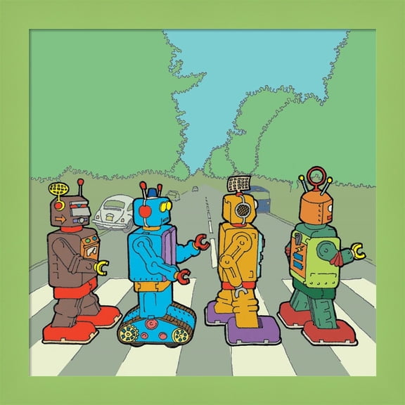 Great Art Now Abbey Road Bots by Duncan Wilson, Framed Wall Art, 14W x 14H