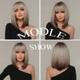 thumbnail image 4 of Short Bob Wigs for Women Heat Resistant Synthetic  Wig 150 Density Natural Middle Part Straight Wig for Cosplay Party, 4 of 12
