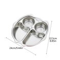 thumbnail image 2 of 304 Stainless Steel Divided Dinner Plate Separate Compartment Tray Anti Mix Food Portion Control Plate Reusable Serving Tray, 2 of 4