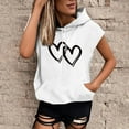 thumbnail image 2 of HNMKIU Débardeurs Femmes Grande Taille Mode Imprimé Sweat à Capuche Manches Courtes Blouse Ample, 2 of 4