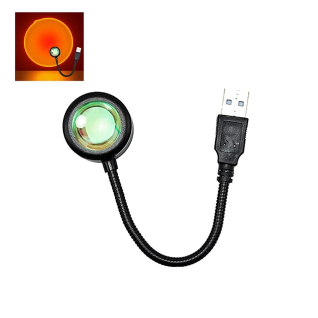 yeacher 360° Rotatable USB Sunset Projection Lamp with High-Brightness LED for Romantic Ambiance and Creative Background Lighting