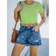 thumbnail image 2 of Mujer Crop Top Manga Corta Cuello Redondo Slim Fit Casual Cómoda Camiseta De Verano Para Uso Diario Verde Claro L, 2 of 6
