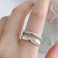 thumbnail image 5 of SS DESIGNS Adjustable Multi-Line Ring for Women, 925 Sterling Silver Fashion Thumb & Index Finger Ring, Open Band Minimalist Stackable Jewelry, 5 of 7