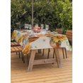 thumbnail image 4 of 60x102 Inch Outdoor Tablecloth with Umbrella Hole Zipper Rectangle Spring Cow Rectangular Tablecloths Outside Waterproof Summer Sunflower Botanical Rustic Patio Table Cloth Cover for Picnic Party, 4 of 8