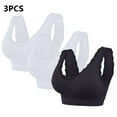 thumbnail image 5 of Lovskoo 3Pc Women's Sports Bra Lace Cami Bra Wireless Tank Top Bra Comfortable Everyday Bras For Women Leisure Black, 5 of 9