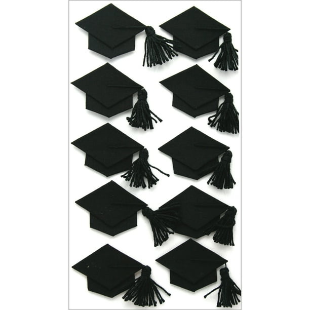 Jolee's Boutique Dimensional StickersBlack Graduation Caps Walmart