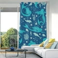 thumbnail image 5 of Blackout Window Cover for Bedroom & Living Room, 84" Mermaid Dolphin Ocean Elements Drapes for Sliding Glass Grommet Window Curtains Privacy Protect Room Darkening Single Panel Curtain, 5 of 7