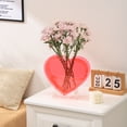 thumbnail image 2 of PORPAN Heart Vase, Acrylic Flower Vase, Hangable Wall Vase, Red Aesthetic Vase for Decor, Modern Decorative Vase for Wedding, Living Room, Bedroom, Table, Office, Housewarming Gift(Neon Red), 2 of 7