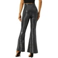 thumbnail image 3 of MODA NOVA Sequin Pants for Juniors Sparkle Stretch Shiny Glitter Flare Pants Bell Bottoms, 3 of 5