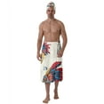 thumbnail image 7 of Colevkie Men's 2 Pcs Bath Wrap Set Bath Skirt & Bath Towel Polyester Adjustable Quick Drying Soft for Home Hotel Beach Sauna Printed Feathers Pattern, 7 of 7