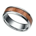 thumbnail image 3 of Bague Rétro 8 mm pour Hommes en Titamium et Bagues en Acier Inoxydable avec Incrustation de Bois, Bague en Acier Inoxydable, Bague Alliance, Accessoires pour la Main, 3 of 8