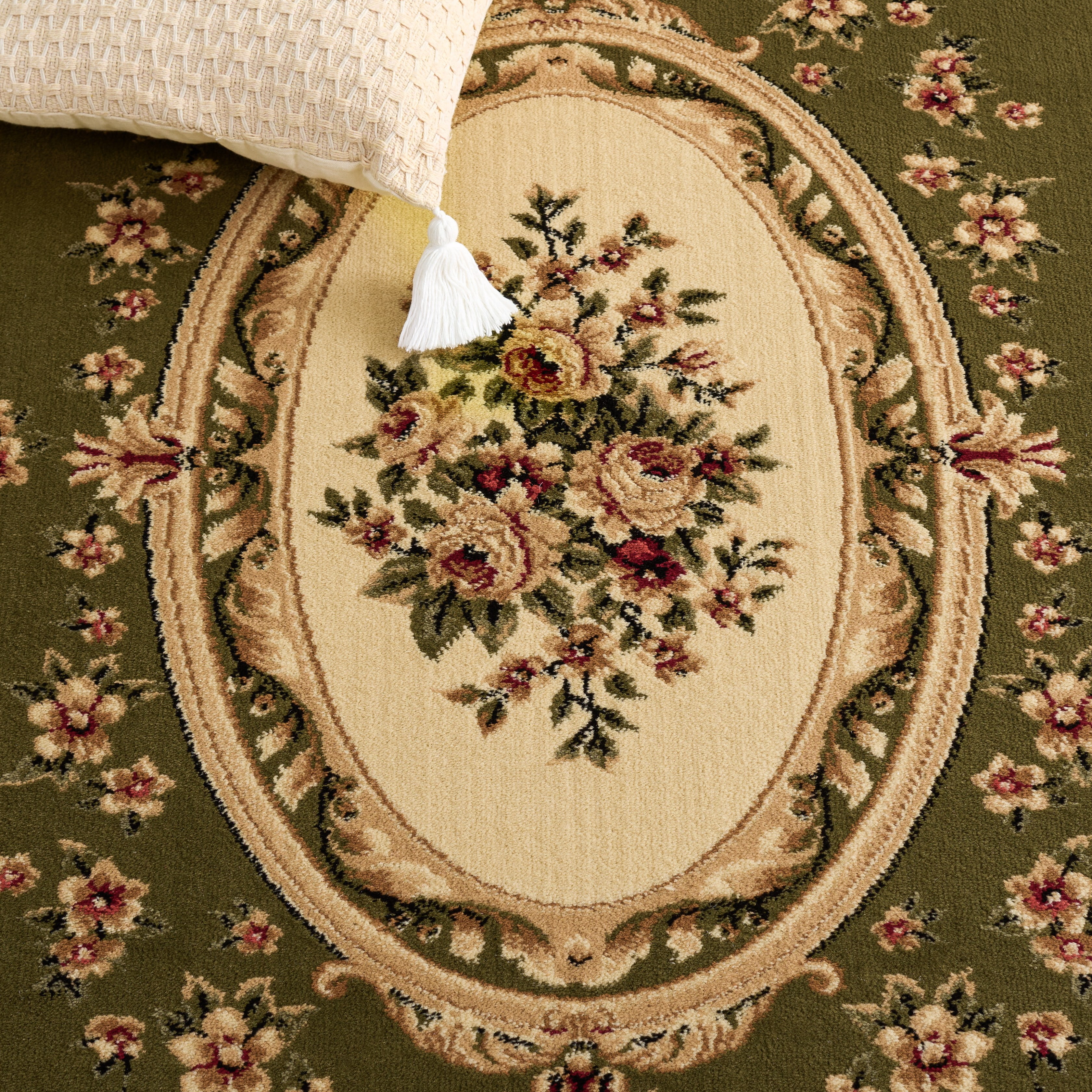 Safavieh Lyndhurst Katherine Floral Area Rug, Sage/Ivory, 8' x 8' Square