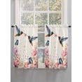 thumbnail image 5 of Pink Flower Bathroom Window Curtain, Spring Floral Butterflies Birds Elegant Farmhouse Light Filtering Coffee Kitchen Curtains, Bedroom Living Room Curtains 2 Panel 84"x45", 5 of 6