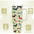 thumbnail image 6 of Dachshund Tumbler with Handle and Straw 40 oz Christmas Cup Weiner Dog Coffee Travel Mug Stainless Steel Insulated Water Bottle Xmas Christmas Decor Gifts for Women, 6 of 6