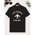 thumbnail image 1 of Boys' "Pilot in Progress" Graphic Cotton T-Shirt - White with Black Airplane Design, Lightweight Breathable Short Sleeve Round Neck Casual Summer Top for Youngsters, 1 of 6