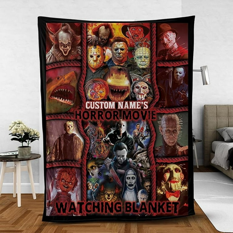 Personalized Horror Movie Blanket Halloween Blanket Scary Movie Blanket Horror Blanket Gifts for Halloween Christmas Fleece Blankets 50 x40 Walmart