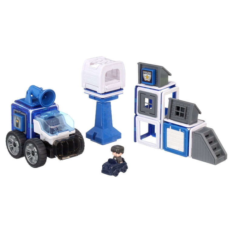 Magformers Vehicle Police Set Multicolor Magnetic Tiles 50 Pieces