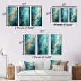 thumbnail image 4 of Designart "Turquoise Calm IV" Abstract Landscape Framed Wall Art Set Of 3 - Teal Landscapes Frame Canvas Set For Living Room Decor, 4 of 6