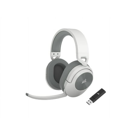 CORSAIR HS55 WIRELESS Gaming Headset, Lightweight, Bluetooth - Dolby 7.1 Surround Sound - iCUE Compatible - PC, MAC, PlayStation, Mobile - White