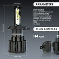 thumbnail image 2 of 4pcs 9003/H4+H11/H8/H9 LED Headlight Fog Lights 9003 Hi/Low Dual Beam H11 Fog Light Bulbs, 2 of 12