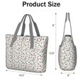 thumbnail image 3 of Tote Bag for Women - White Christmas Tree and Ornament Pattern Shoulder Bag - Large Utility Work Duffle Bag with Zipper Handbag for Travel, Work, Sprots, 3 of 5