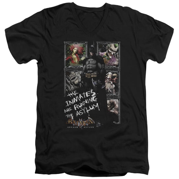 Batman Aa - Running The Asylum - Slim Fit V Neck Shirt - XX-Large