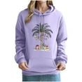 thumbnail image 2 of Uootdi Christmas Hoodies for Women Palm Tree Gift Light Sweatshirt Xmas Tree Print Hoodies With Pocket Casual Festive Gift Fall Pullover, 2 of 4