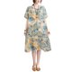 thumbnail image 1 of Vestido suelto de mujer Vestido bohemio con estampado floral con bolsillos Manga corta Cuello r MABOTO Vestido, 1 of 7