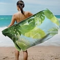 thumbnail image 5 of 1pc Beach Towel Watercolor Monstera Leaves Lightweghit Sand Free Pool Towels Green Tropical Plants Microfiber Soft Absorbant Travel Towels for Swim Camping Gym Bath 29x59in, B, 5 of 6