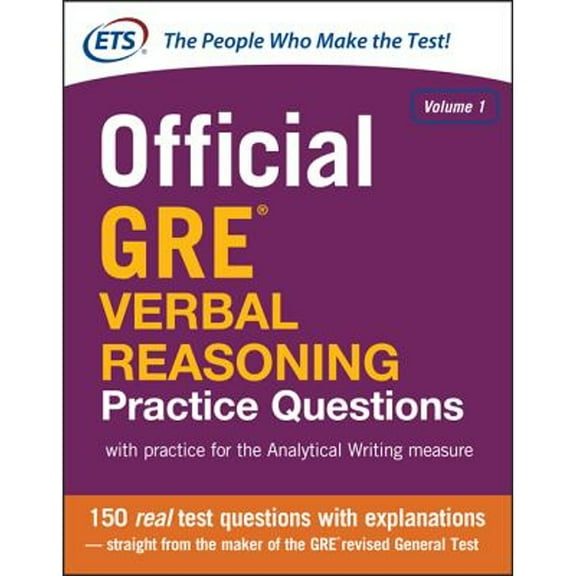 Pre-Owned Official GRE Verbal Reasoning Practice Questions (Paperback 9780071834292) by Educational Testing Service