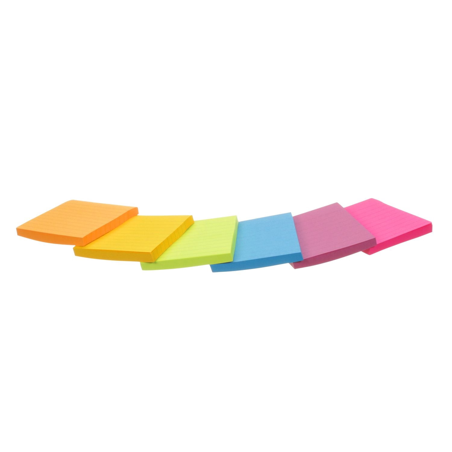 Feuillets Super Collants Post-it®, Ligné, Assorties