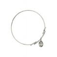 thumbnail image 2 of 8 1/2 inch Round Double Loop Bangle Bracelet w/ St. Anastasia in Sterling Silver, 2 of 3