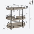 thumbnail image 3 of 4-Tier Bar Cart with Wine Rack & Glass Holder,360° Rotating Design, Lockable Noiseless Casters for Kitchen, Dining Room, Living Room, Gray&Black, 3 of 7