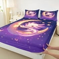 thumbnail image 4 of Feelyou Dreamy Axolotl Teens Twin Sheet Sets, Mystic Moon Stars Galaxy Twin Fitted Sheet, Kawaii Pink Animal Flat Sheet, Lightweight Room Decor, 3-Piece, 4 of 8