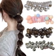 thumbnail image 2 of Xinwanna 4Pcs Hair Rope Non-Damage Elastic Hair Ties Women Girls Reusable Non-Slip Bubble Braided Headband Hair Accessories (Love Heart), 2 of 13