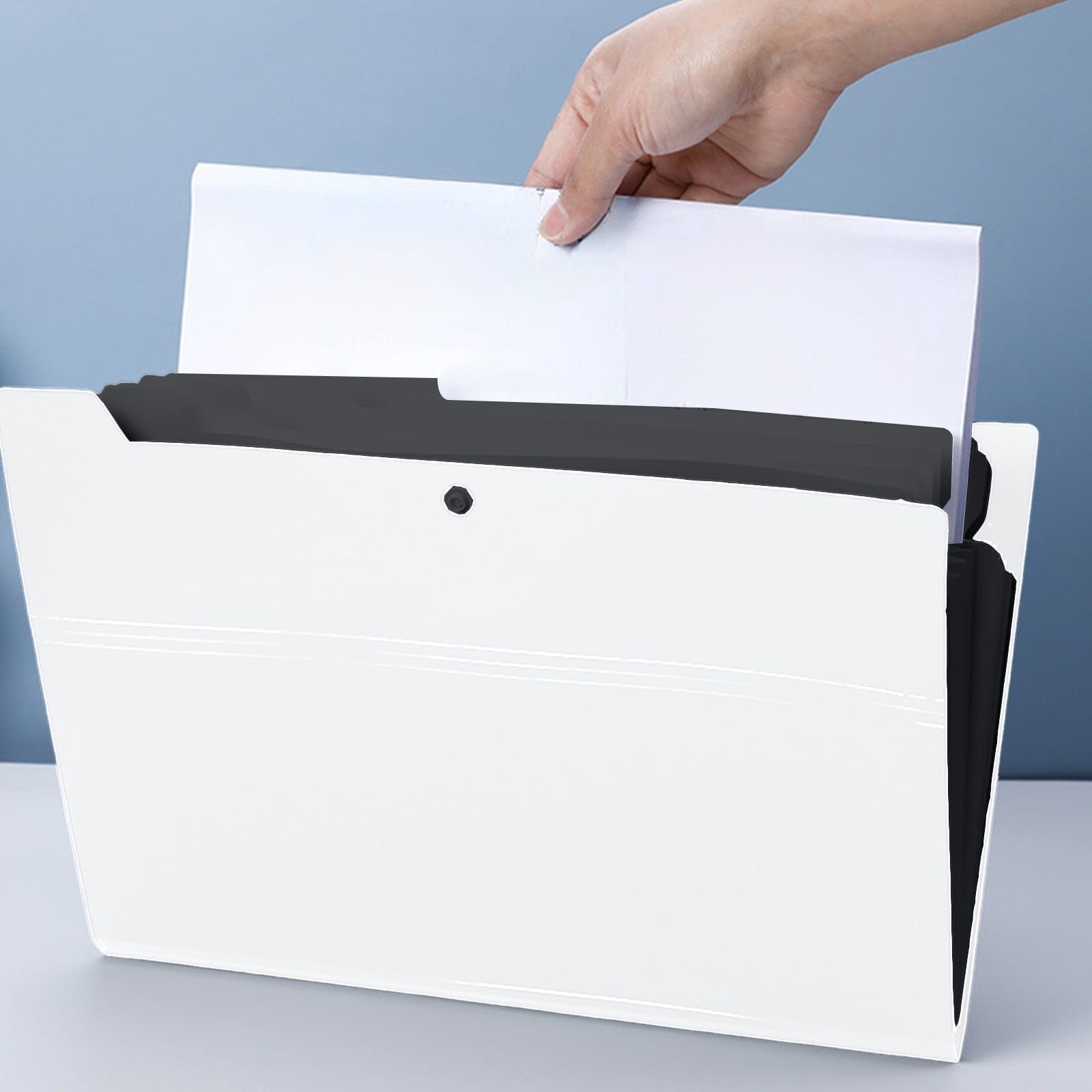 HBBKVI 2 Pack File Folders, 12-Pocket Accordion File Organizer, Organ Pack Folder A4 Exam Paper Classification Storage Bag Office Data Archive File Pack